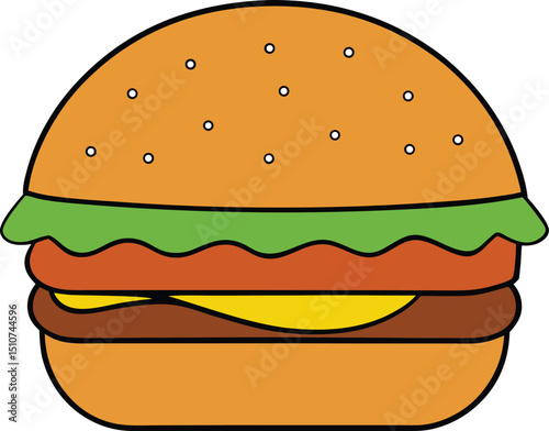 grilled burger icon clipart vector on transparent background
