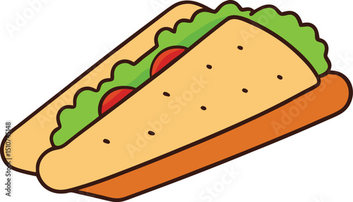gyro sandwich icon clipart vector on transparent background

