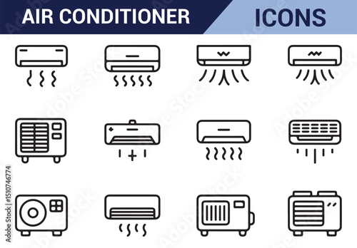 Home appliance sketch featuring air conditioning and ventilation.