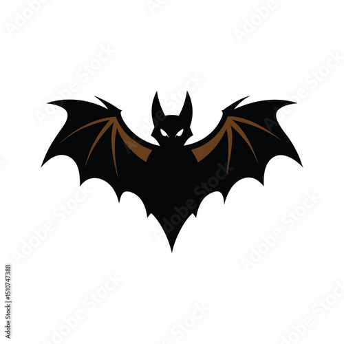 Wallpaper Mural Spooky Halloween vector illustration with flying bats, black cat, and orange pumpkin silhouettes under the autumn moon Torontodigital.ca