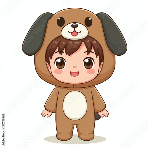 children wearing dog costumes
