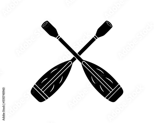creative details Outline silhouette rowing oar paddle icon