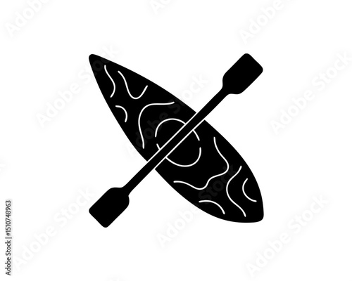 creative details Outline silhouette rowing oar paddle icon