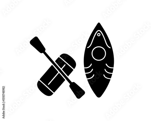 creative details Outline silhouette rowing oar paddle icon