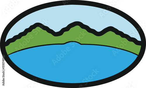Serene Landscape Mountains Meeting Tranquil Waters