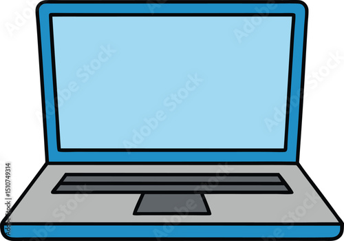 Sleek Blue Laptop Modern Technology and Digital Productivity