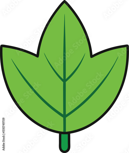 Vibrant Green Leaf Illustration Nature's Simple Beauty