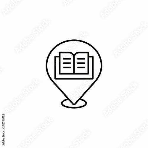 book store location icon sign vector