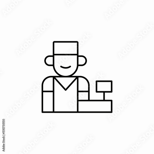 cashier store icon sign vector