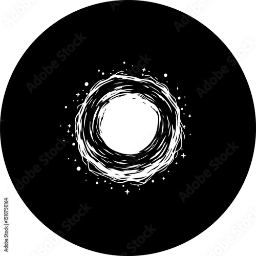 Abstract cosmic vortex: a swirling gateway to unseen celestial realms
