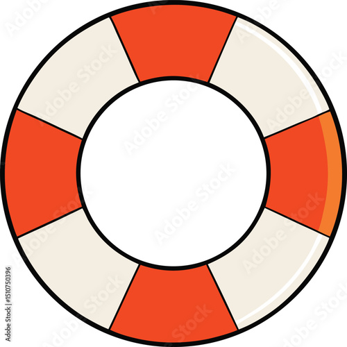 Safety First A Vibrant Illustration of a Classic Life Ring