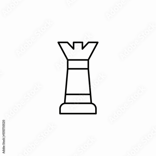 chess tower icon sign vector