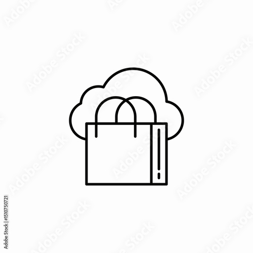 cloud bag icon sign vector