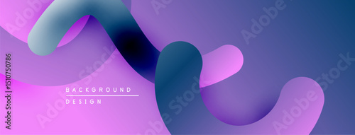 Abstract fluid shapes, vibrant purple hues, smooth gradients. Modern design element for backgrounds, presentations.