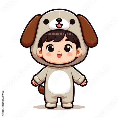 children wearing dog costumes
