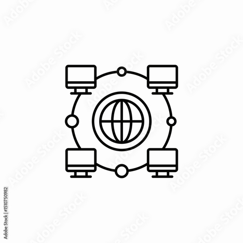 computers network icon sign vector