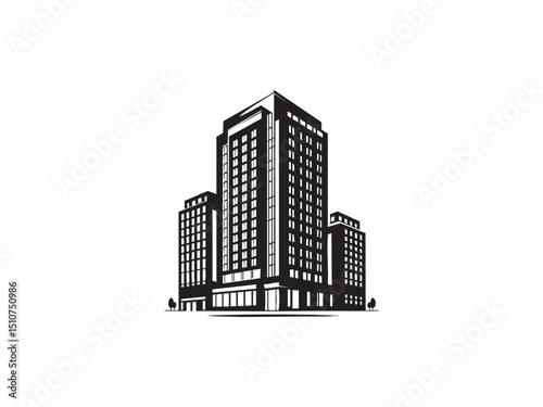 Building Silhouette – Urban Architecture Vector for Cityscape and Skyline Designs.