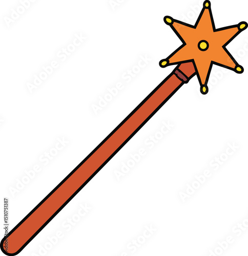 Magical Star Wand Enchanting Illustration of a Fantasy Staff