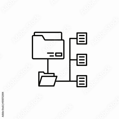 file folders network icon sign vector