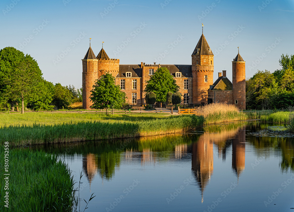Obraz premium Westhove Castle, located in the nature reserve de Manteling near Domburg, province of Zeeland, The Netherlands