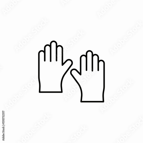 hand gloves icon sign vector
