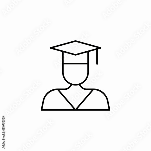 graduate hat man icon sign vector