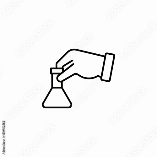 hand holding tube icon sign vector