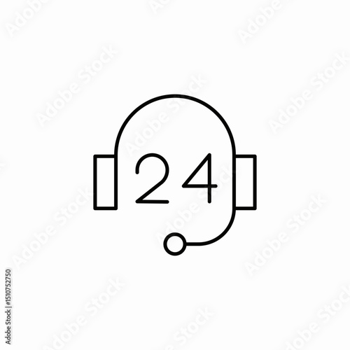 hotline 24 hour icon sign vector