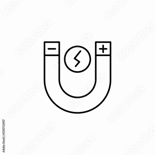 magnetic power icon sign vector