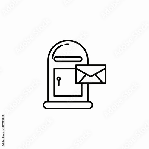 mail box icon sign vector