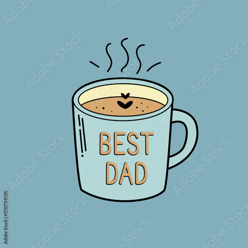 A stylish coffee mug proudly showcases the phrase best dad, perfect for celebrating Fathers Day.