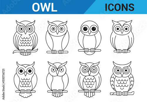 Cute Owl Line Art – Hand-drawn Sketch of Bird on Tree