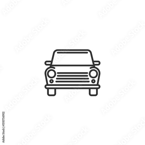 Classic vehicle icon drives front minimalistic auto style