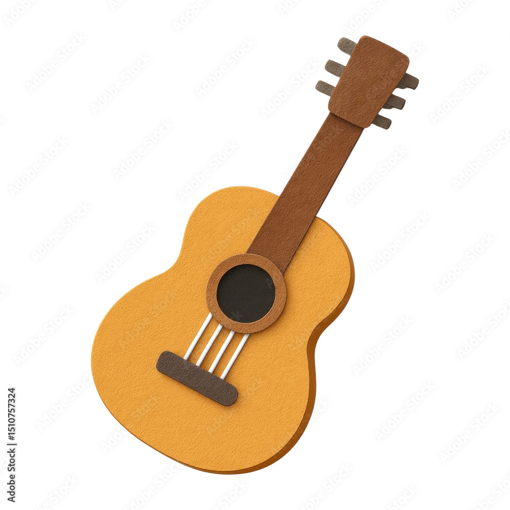 Naklejka premium PNG Paper guitar art illustration.