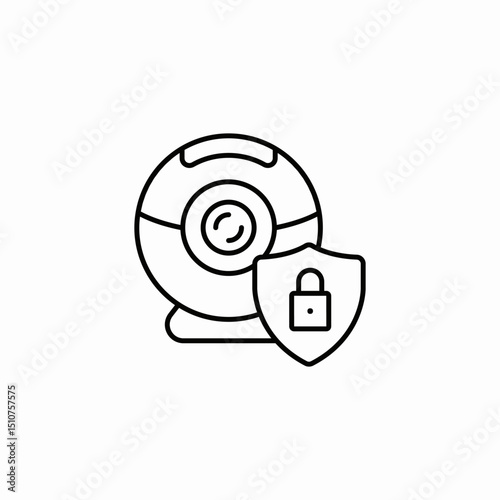 web camera protection icon sign vector