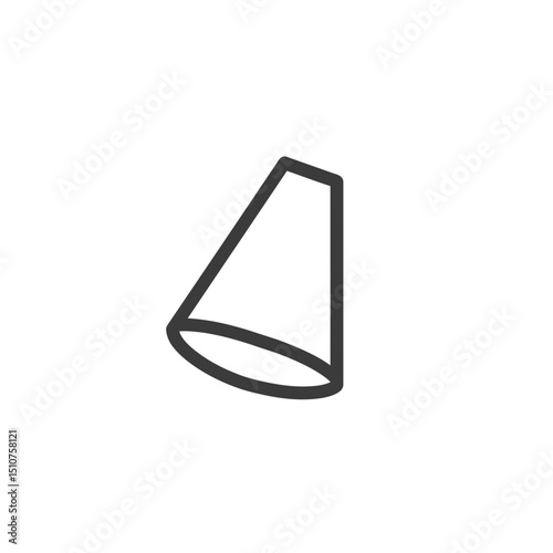 Truncated cone presents threequarter view white background representation