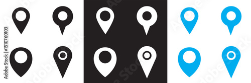 Location icon .  Map pointer pin sign  icon . place address navigation locator icon. Vector for websites, mobile interfaces, presentations, banner, visual branding etc. Vector illustration. EPS 10
