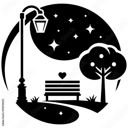 Love’s quiet embrace beneath glowing streetlights and swaying trees
