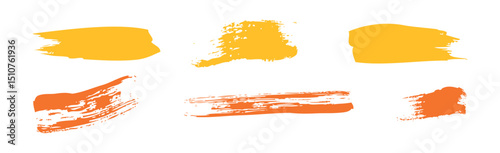 Set of different strokes of colored paint on a white background - Vector illustration