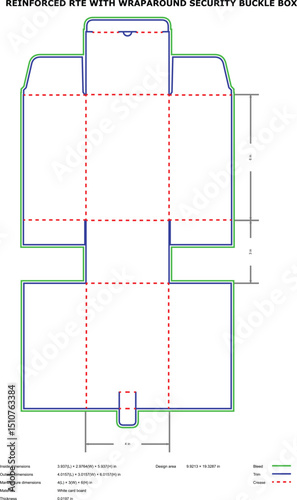 Detailed diagram of a reinforced rte box with a wrap-around security buckle