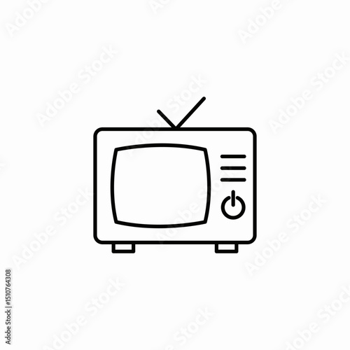 old television icon sign vector