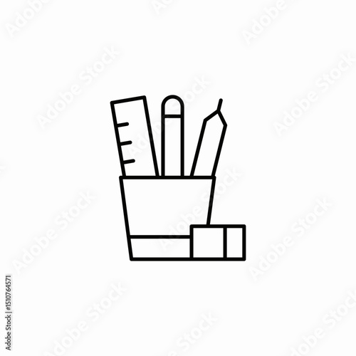 pen holder icon sign vector