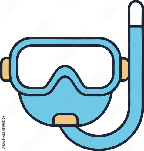 snorkel mask icon clipart vector on transparent background