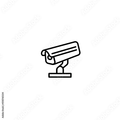 Surveillance camera monitors property in minimalist white studio setup