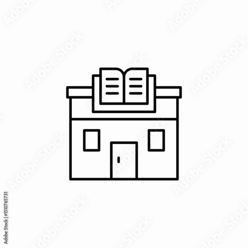 public library icon sign vector