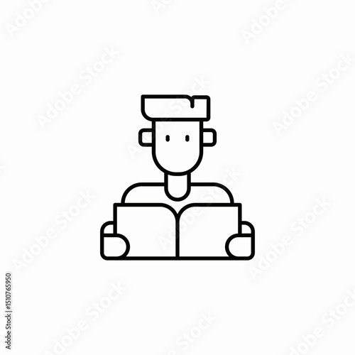 reader man icon sign vector