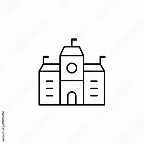 school building icon sign vector