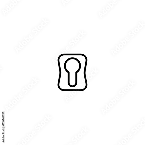 Minimalist sharpener outlines reveal hole on white background
