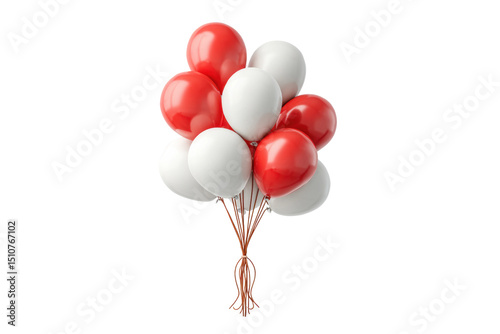 PNG Cluster of red and white balloons against a clear background