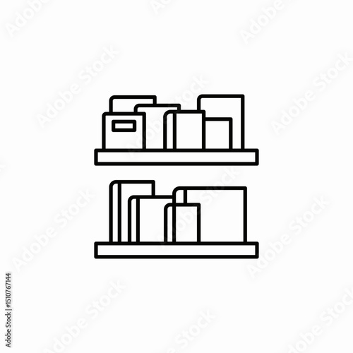 stationary shelf icon sign vector